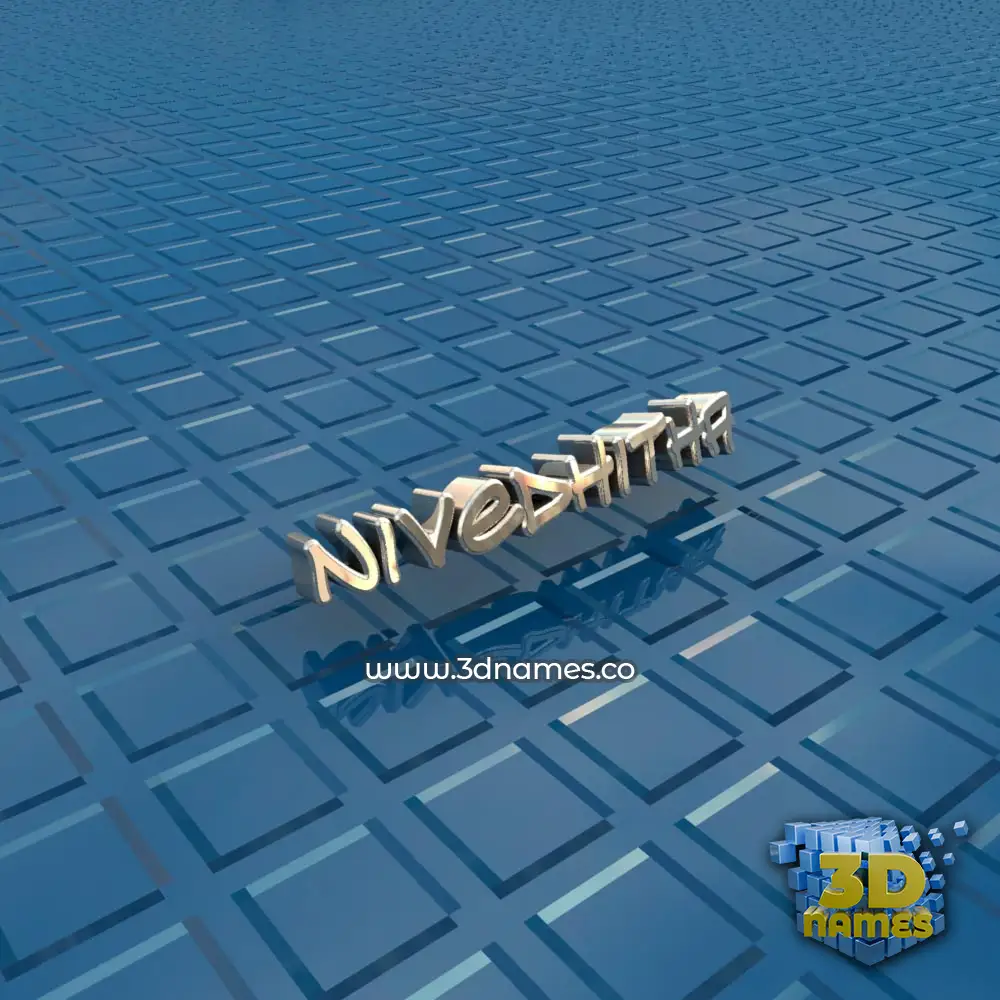 nivedhitha in Blue Bling style - 3D name wallpaper