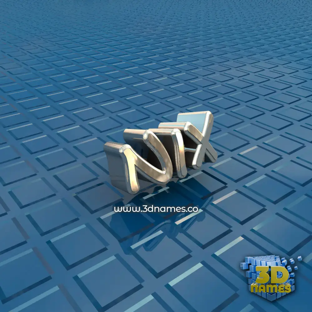 nix in Blue Bling style - 3D name wallpaper