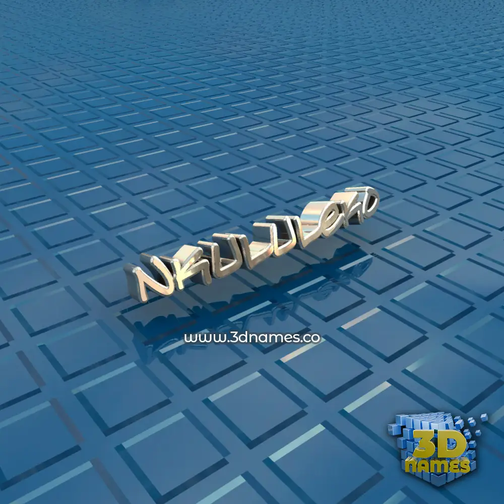 nkululeko in Blue Bling style - 3D name wallpaper