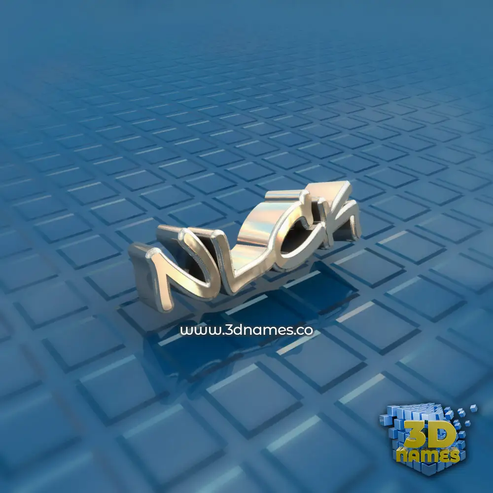 nlck in Blue Bling style - 3D name wallpaper