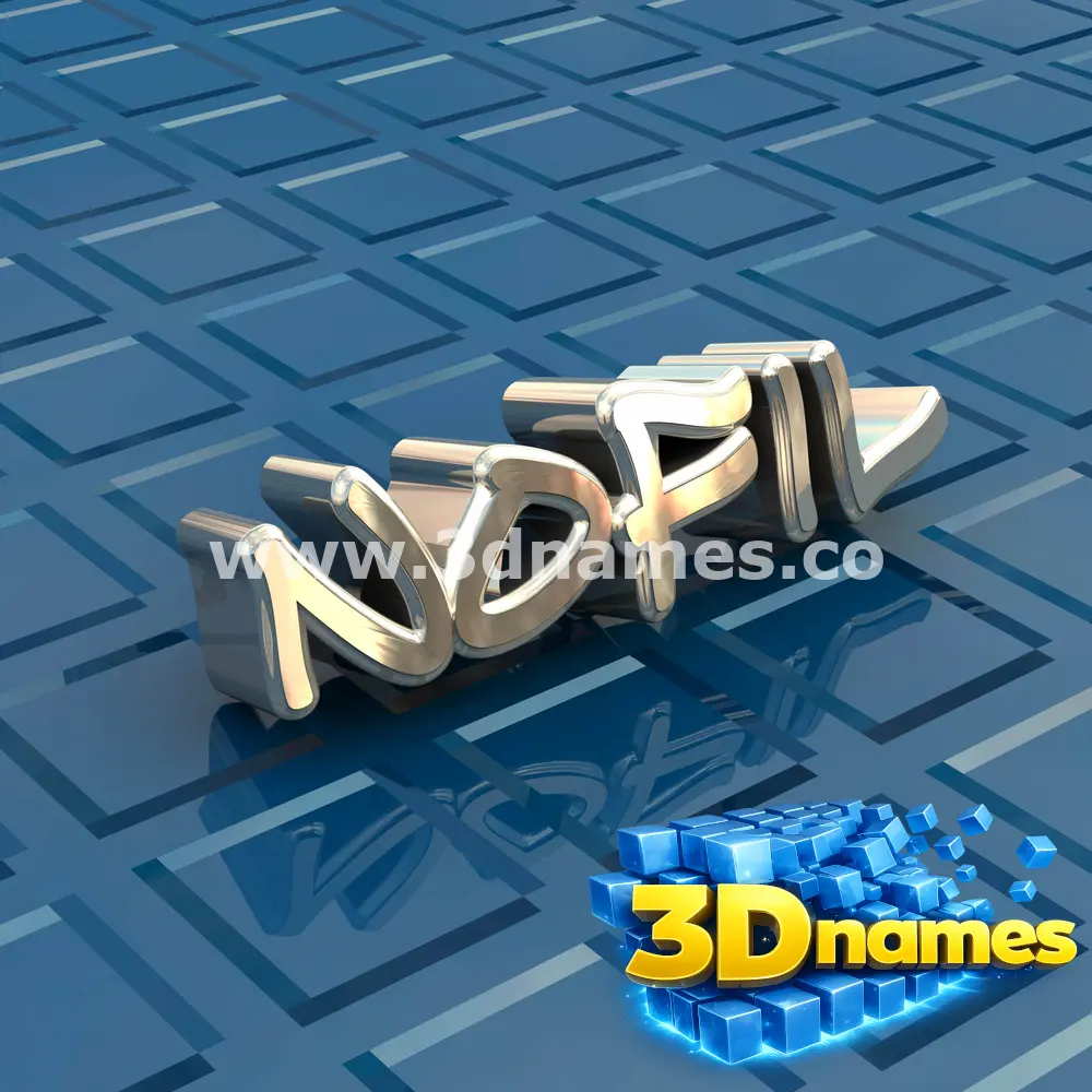 nofil in Blue Bling style - 3D name wallpaper