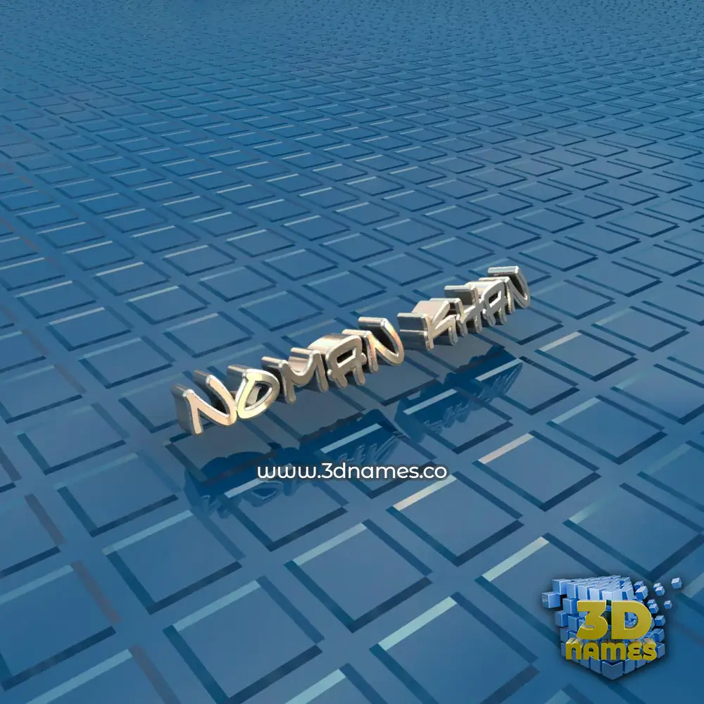 noman khan in Blue Bling style - 3D name wallpaper