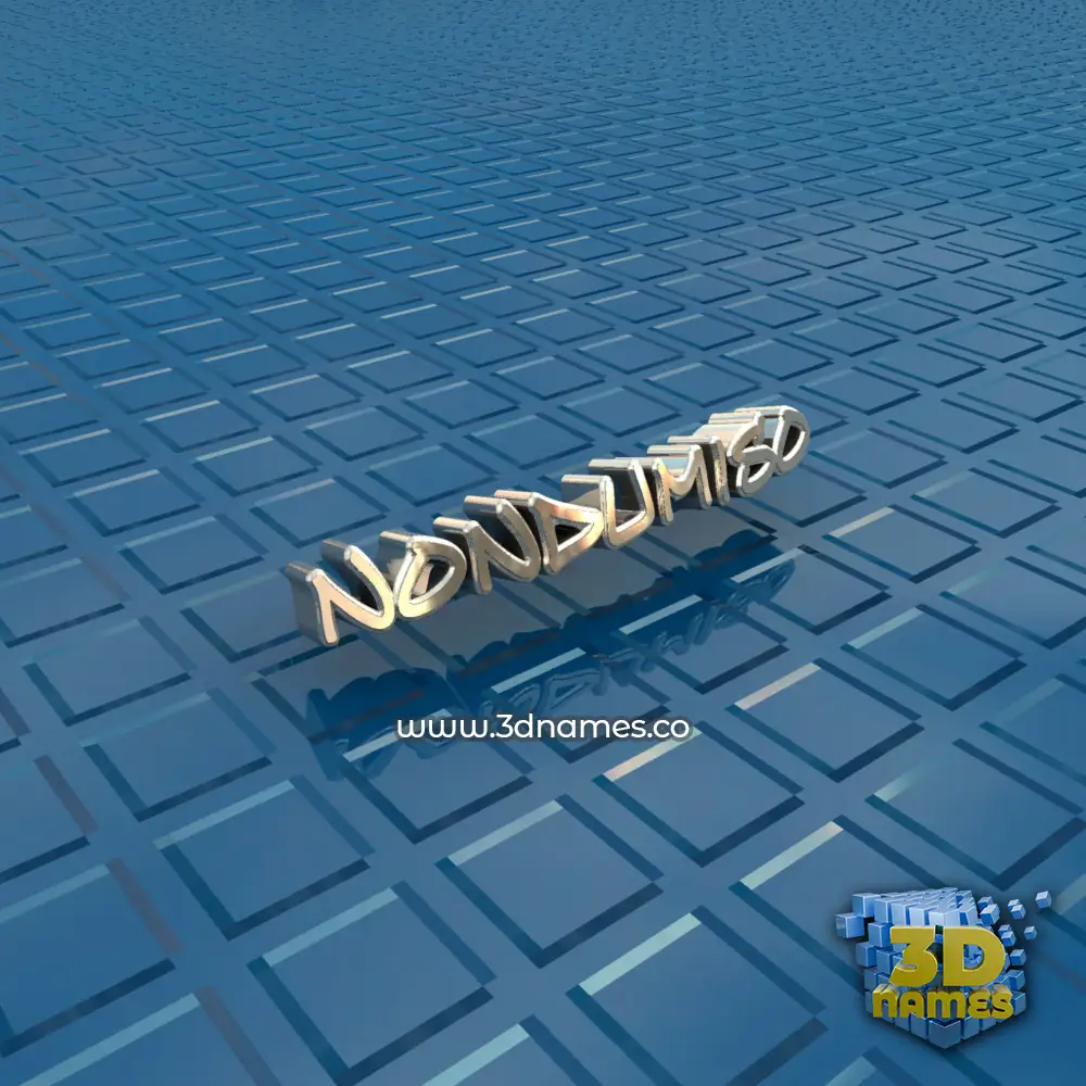 nondumiso in Blue Bling style - 3D name wallpaper