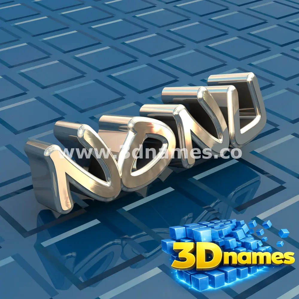 nonu in Blue Bling style - 3D name wallpaper