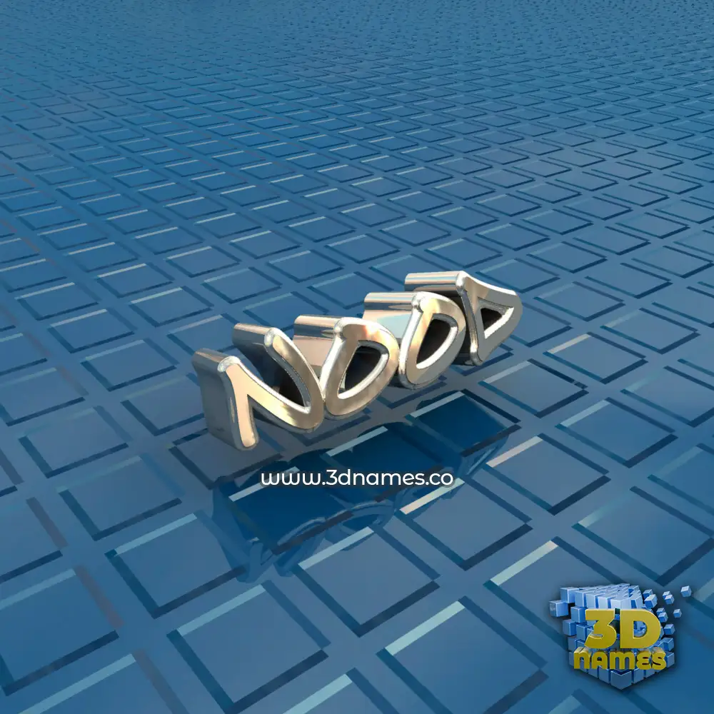 nood in Blue Bling style - 3D name wallpaper