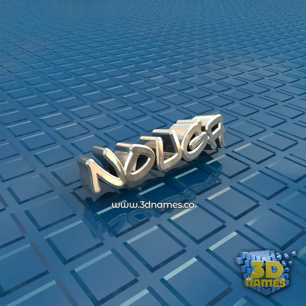 nouga in Blue Bling style - 3D name wallpaper
