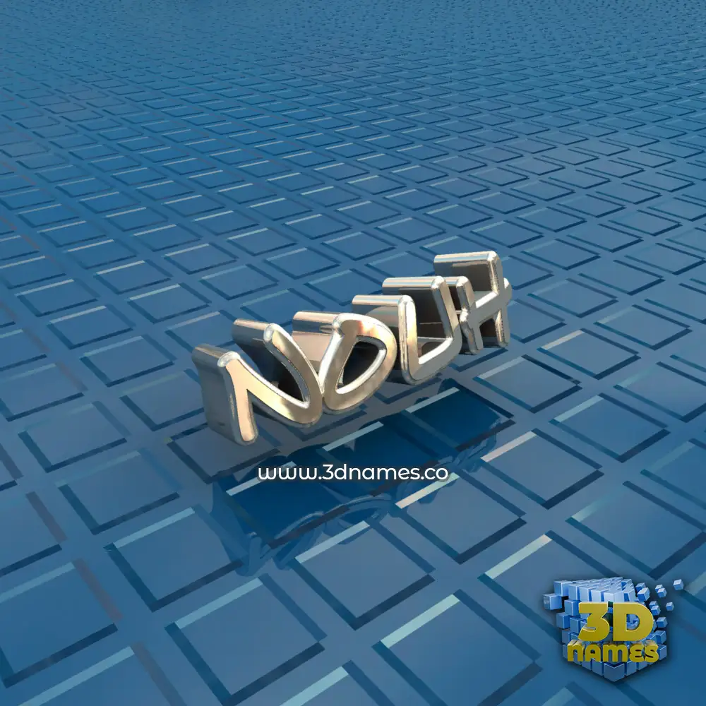 nouh in Blue Bling style - 3D name wallpaper