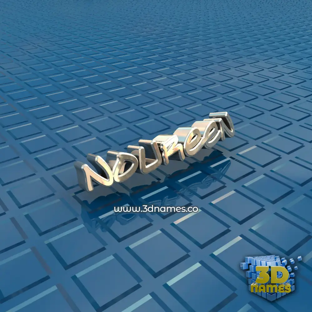 noureen in Blue Bling style - 3D name wallpaper