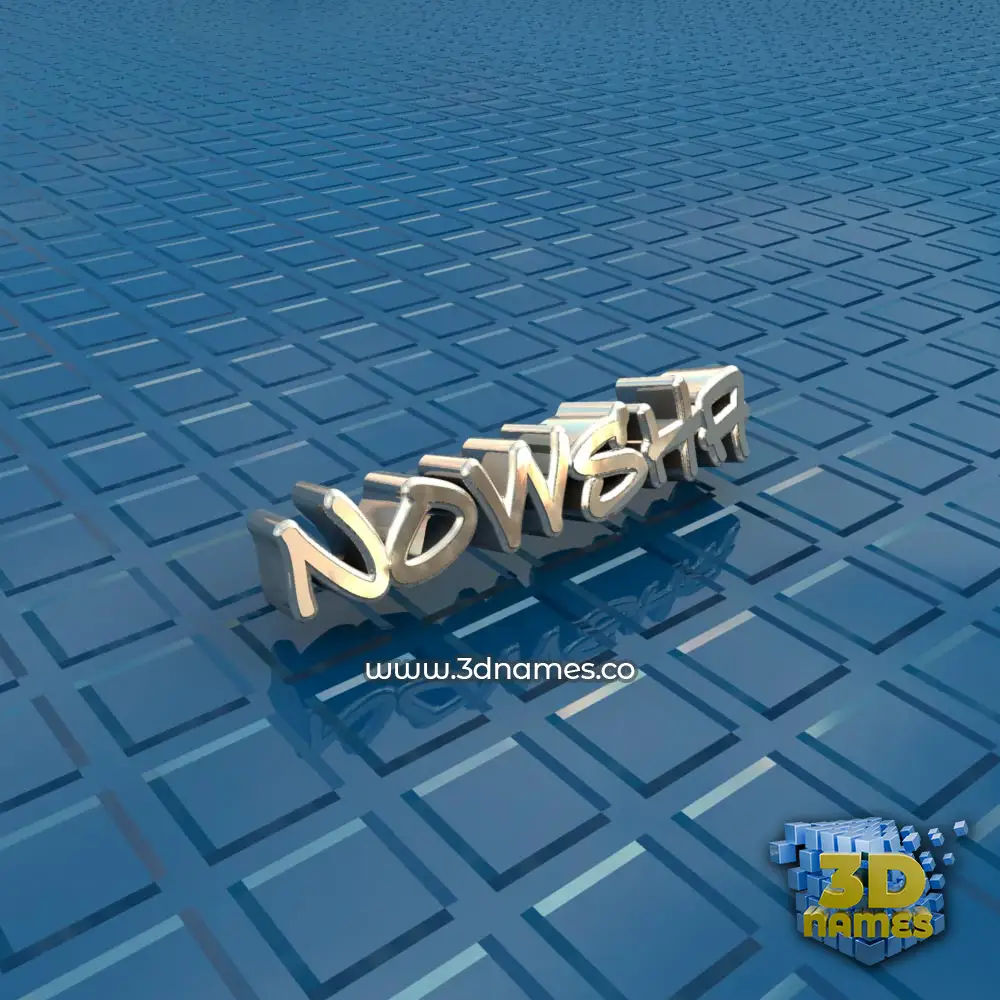 nowsha in Blue Bling style - 3D name wallpaper