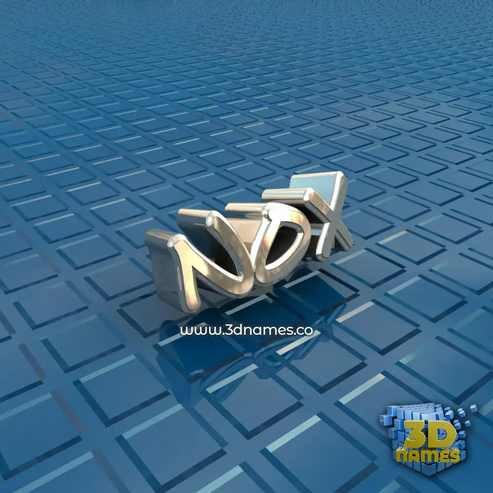 nox in Blue Bling style - 3D name wallpaper