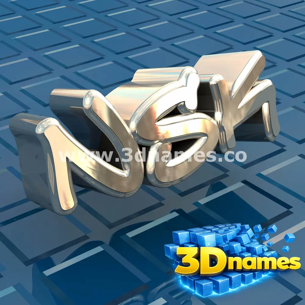 nsk in Blue Bling style - 3D name wallpaper