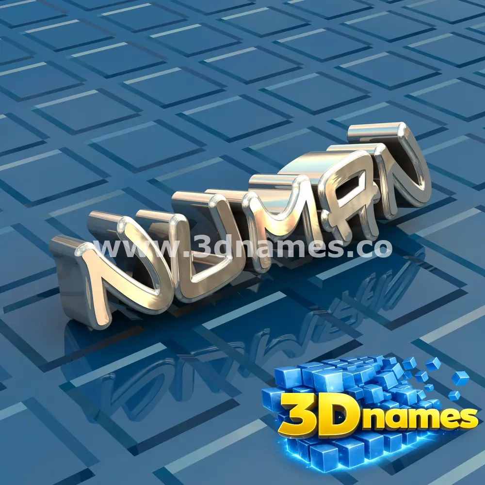 numan in Blue Bling style - 3D name wallpaper