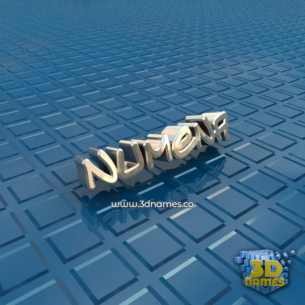 numena in Blue Bling style - 3D name wallpaper