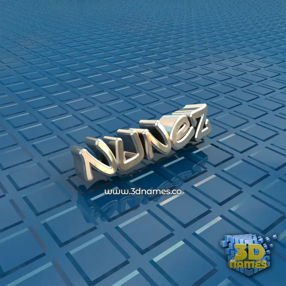 nunez in Blue Bling style - 3D name wallpaper