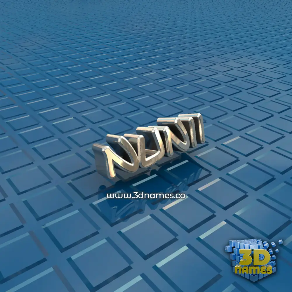 nunii in Blue Bling style - 3D name wallpaper