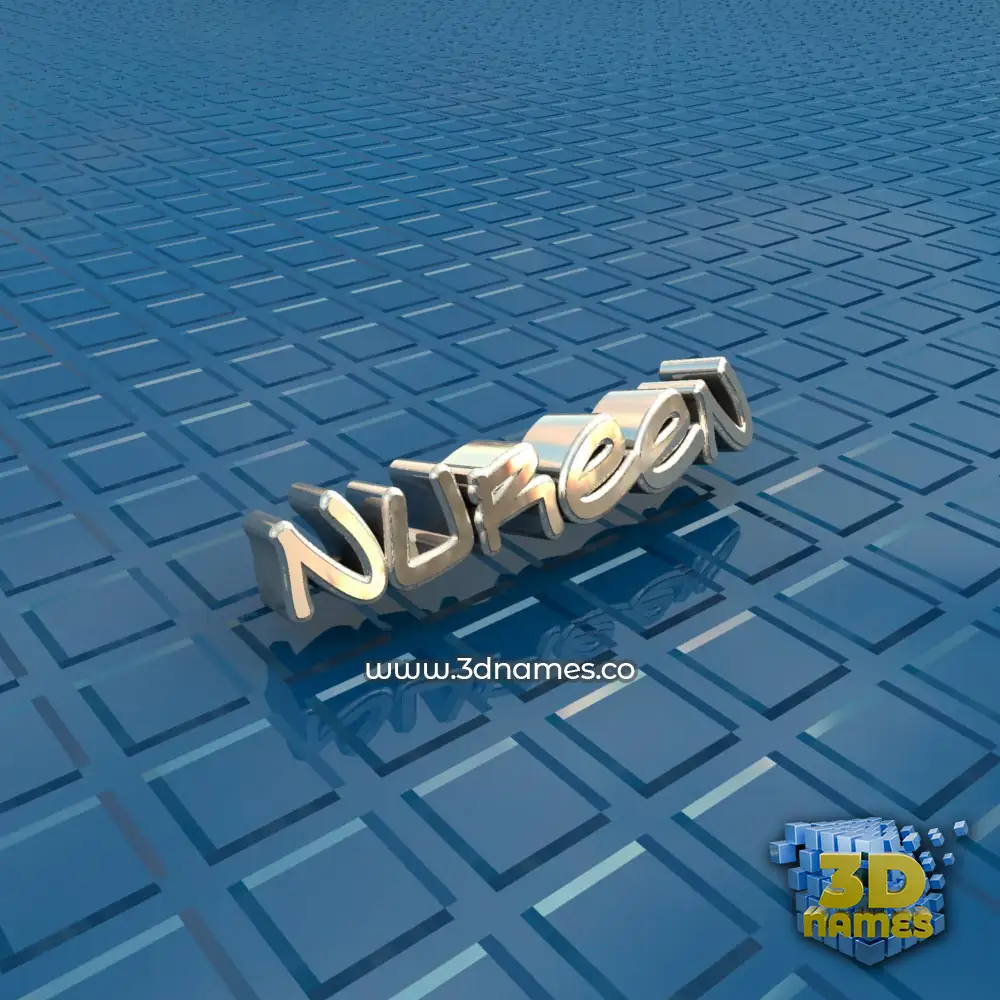 nureen in Blue Bling style - 3D name wallpaper