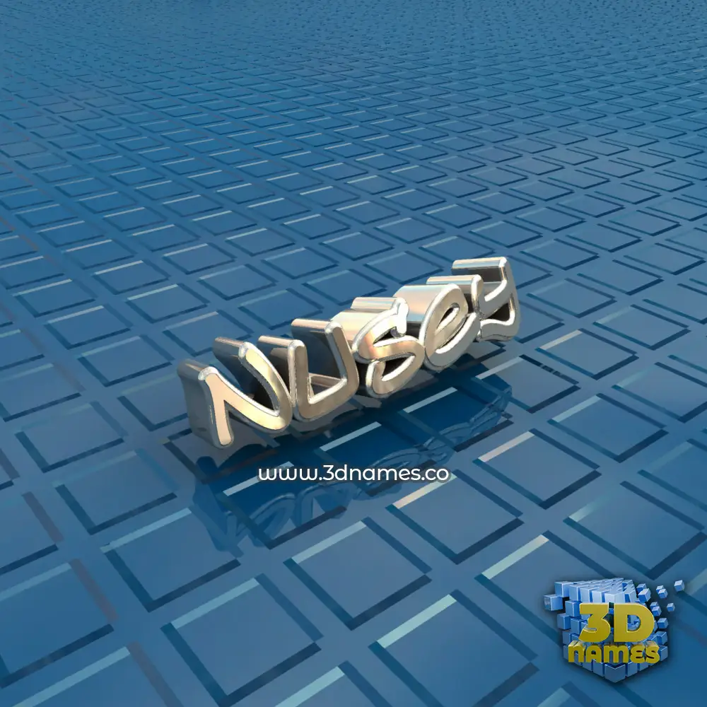 nusey in Blue Bling style - 3D name wallpaper