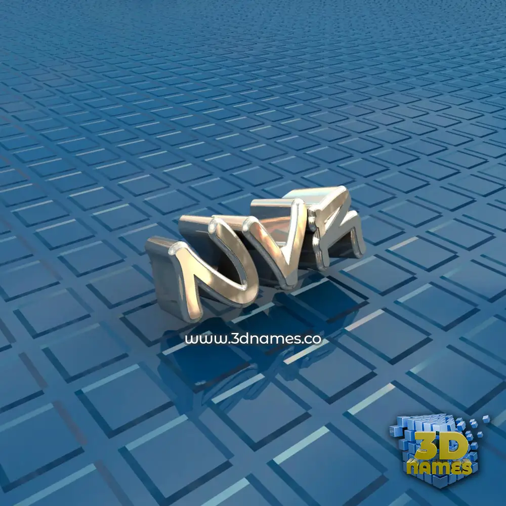nvr in Blue Bling style - 3D name wallpaper