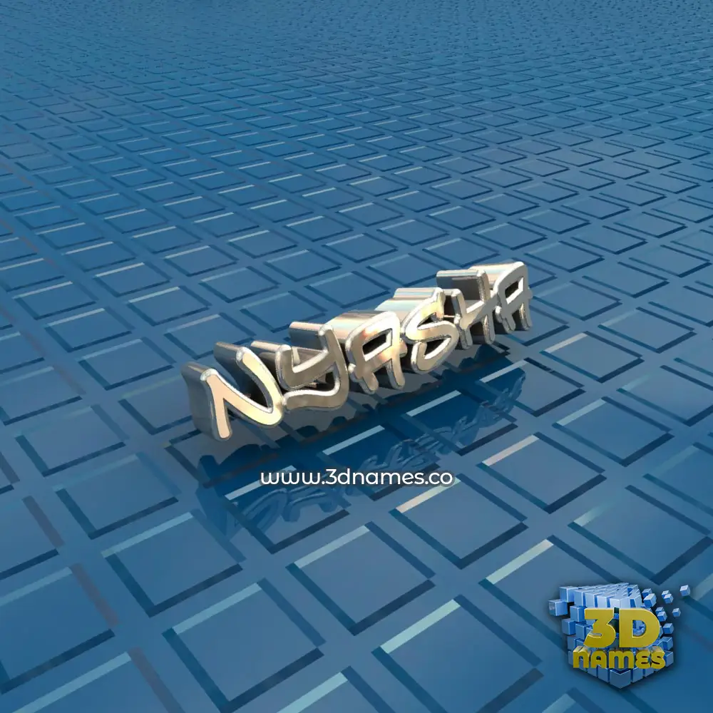nyasha in Blue Bling style - 3D name wallpaper