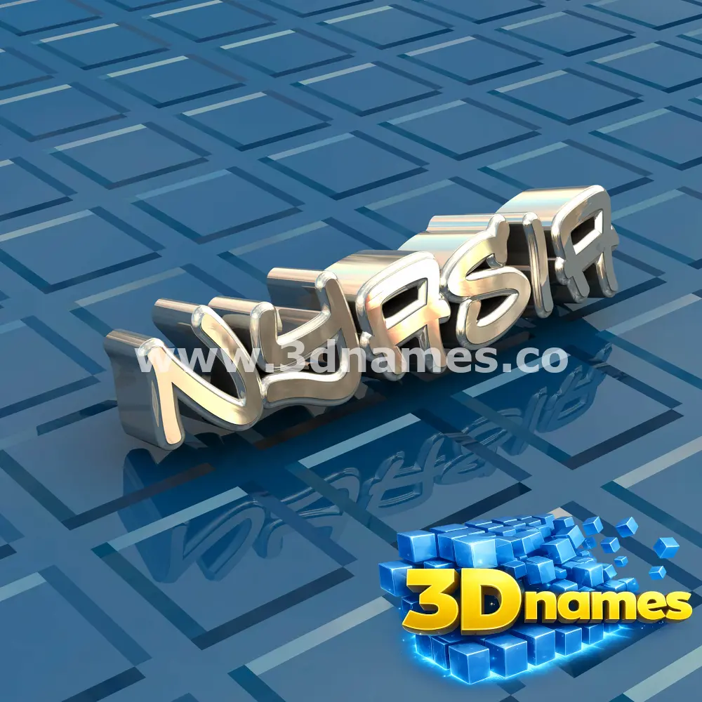 nyasia in Blue Bling style - 3D name wallpaper