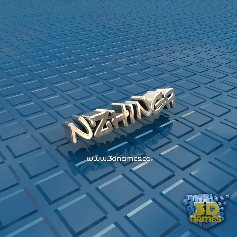 nzhinga in Blue Bling style - 3D name wallpaper