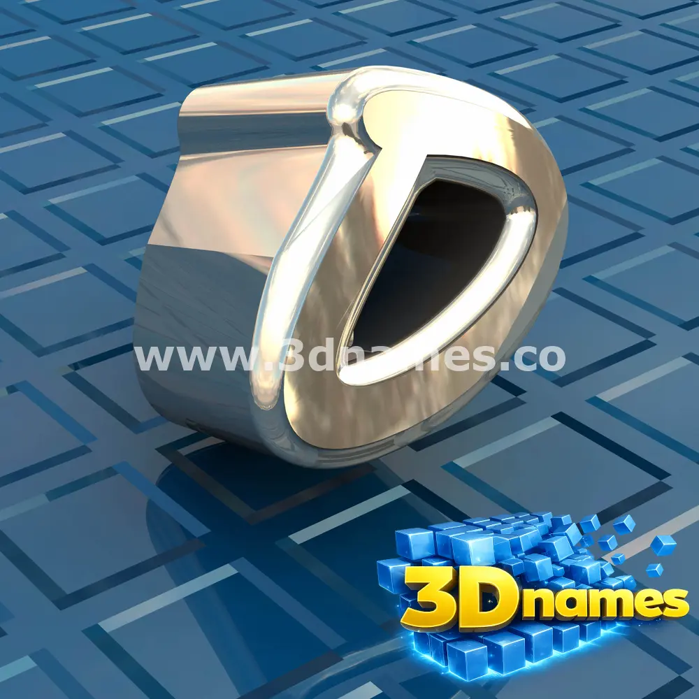 o in Blue Bling style - 3D name wallpaper