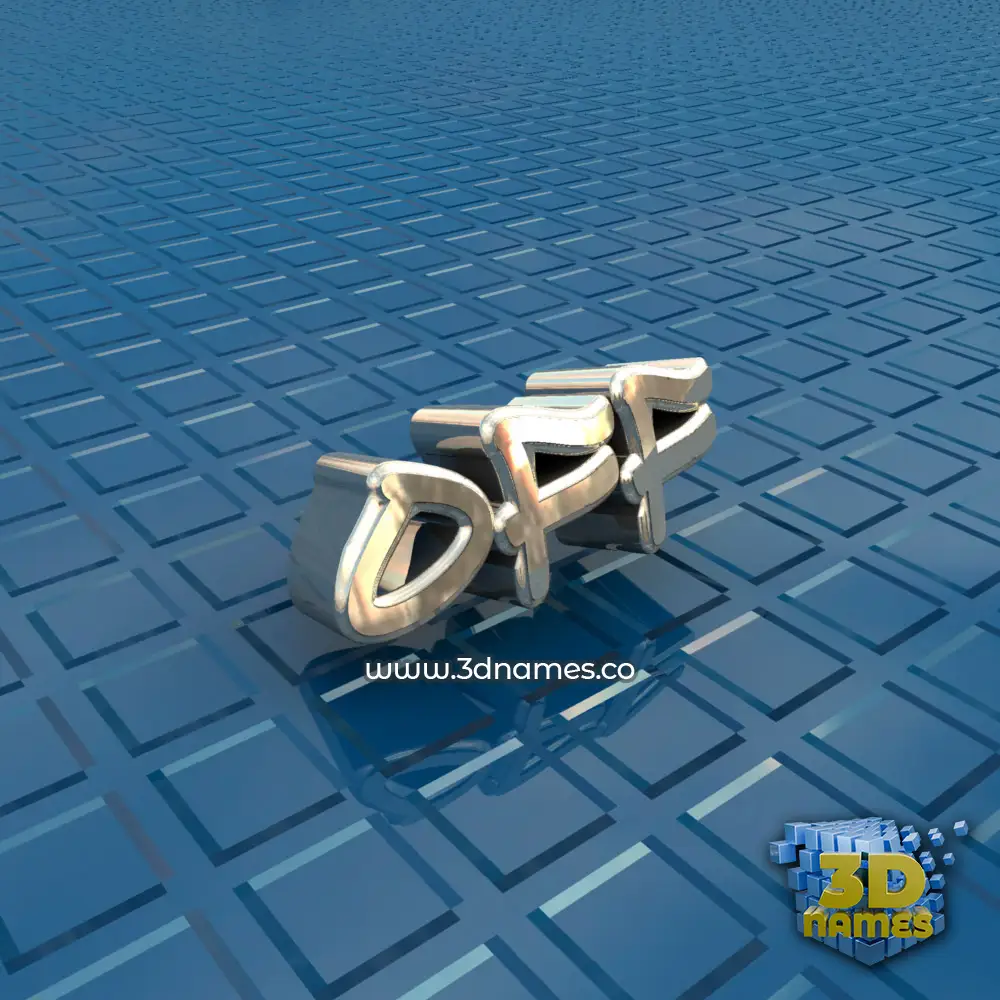 off in Blue Bling style - 3D name wallpaper