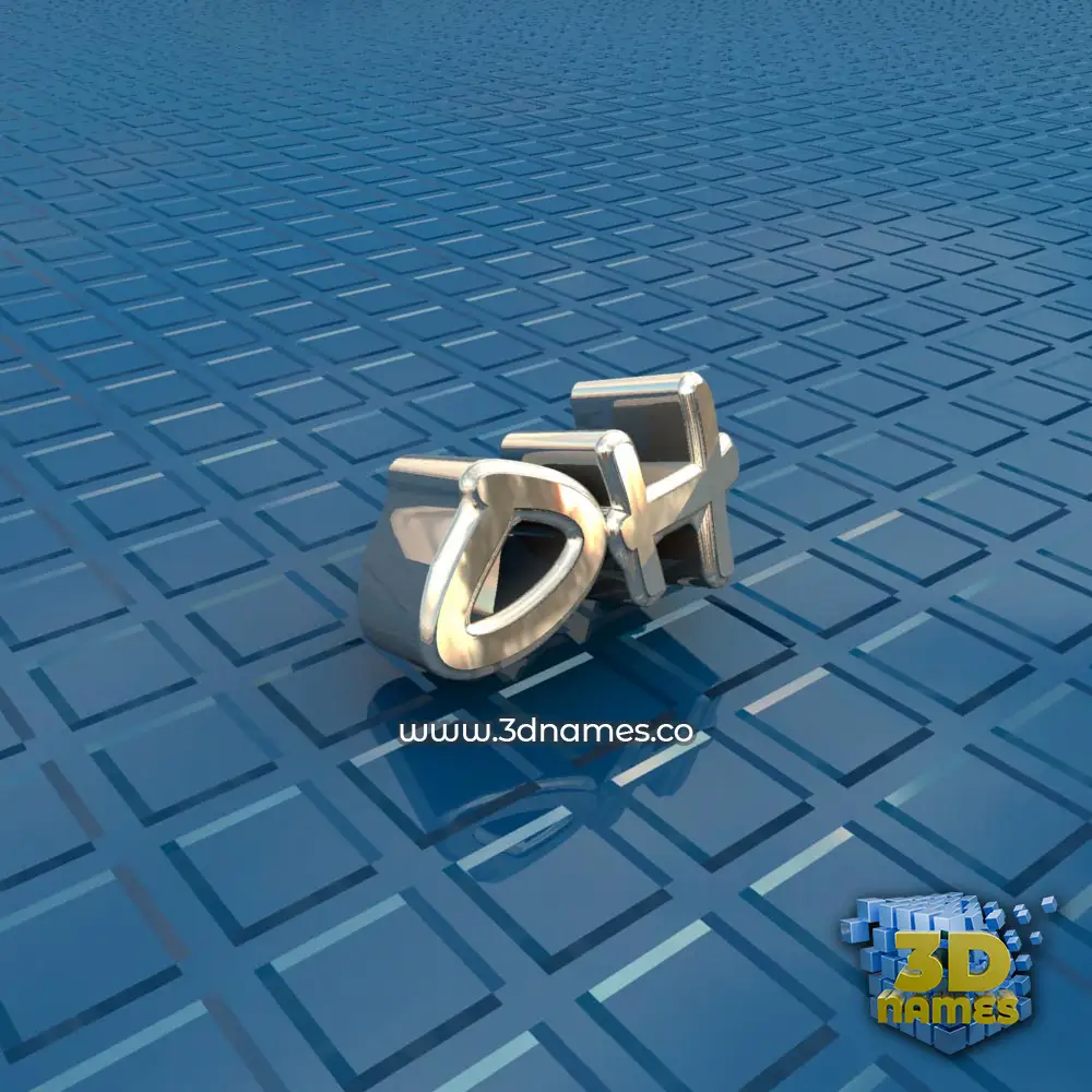 oh in Blue Bling style - 3D name wallpaper