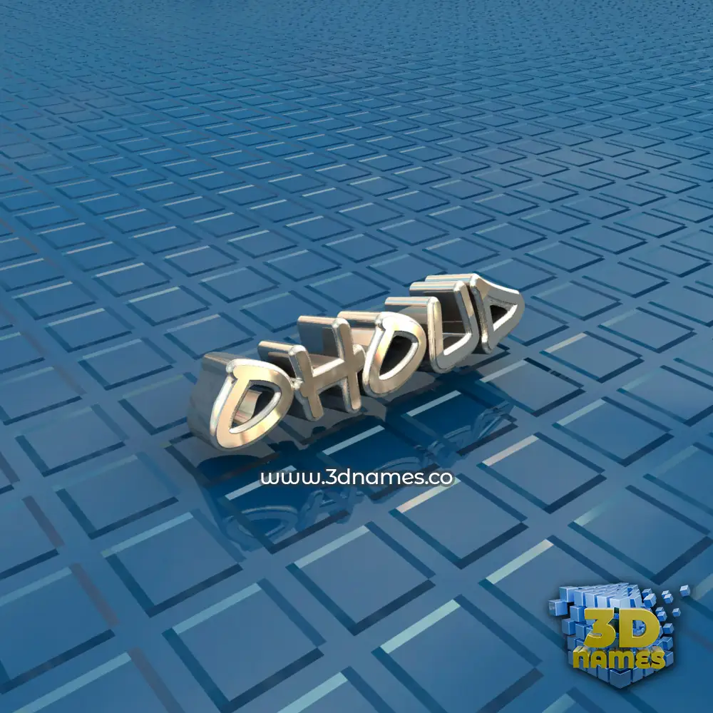 ohoud in Blue Bling style - 3D name wallpaper