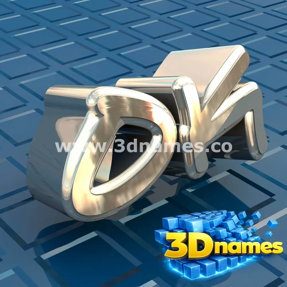 ok in Blue Bling style - 3D name wallpaper