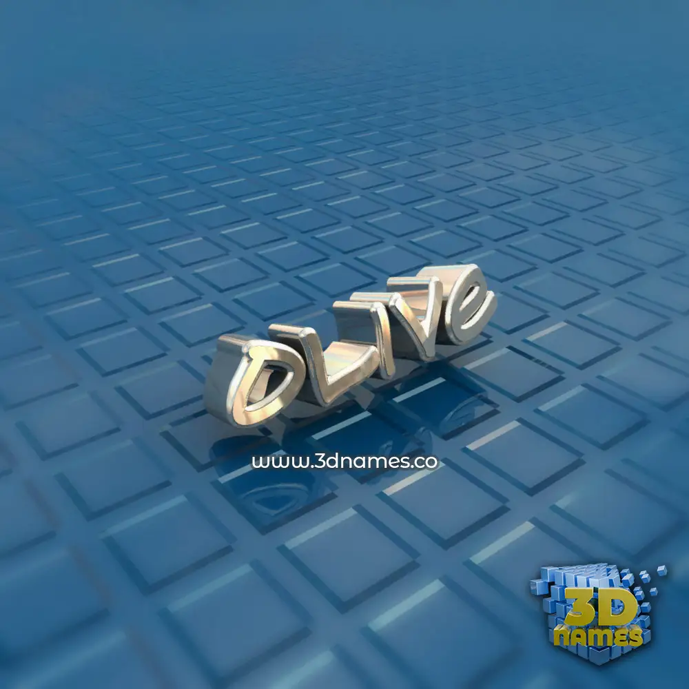 olive in Blue Bling style - 3D name wallpaper