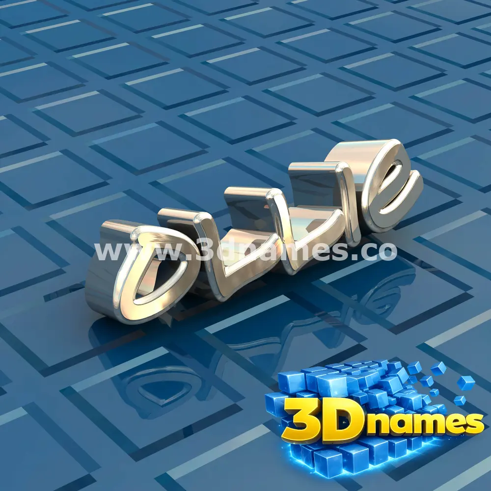 ollie in Blue Bling style - 3D name wallpaper