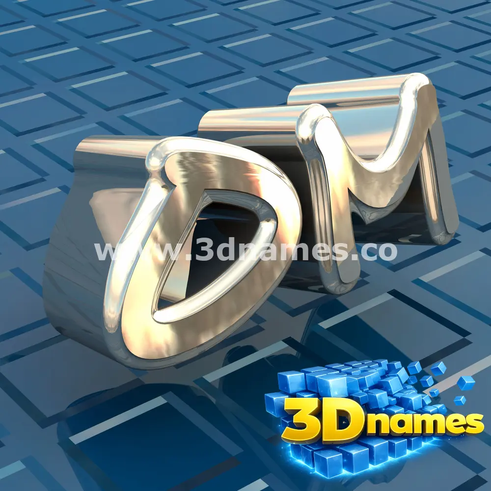 om in Blue Bling style - 3D name wallpaper