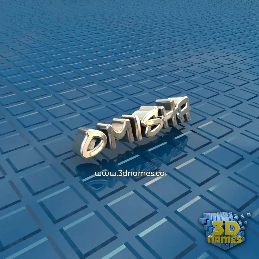 omisha in Blue Bling style - 3D name wallpaper