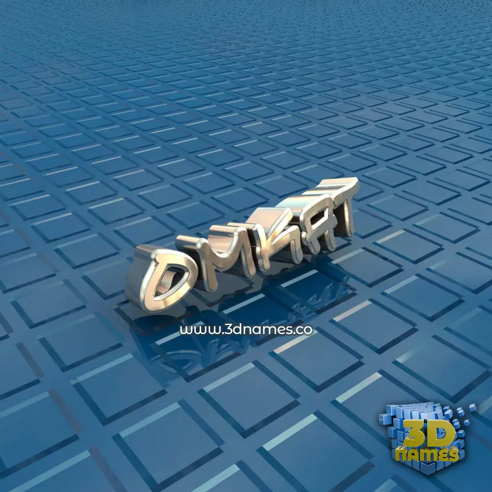 omkat in Blue Bling style - 3D name wallpaper