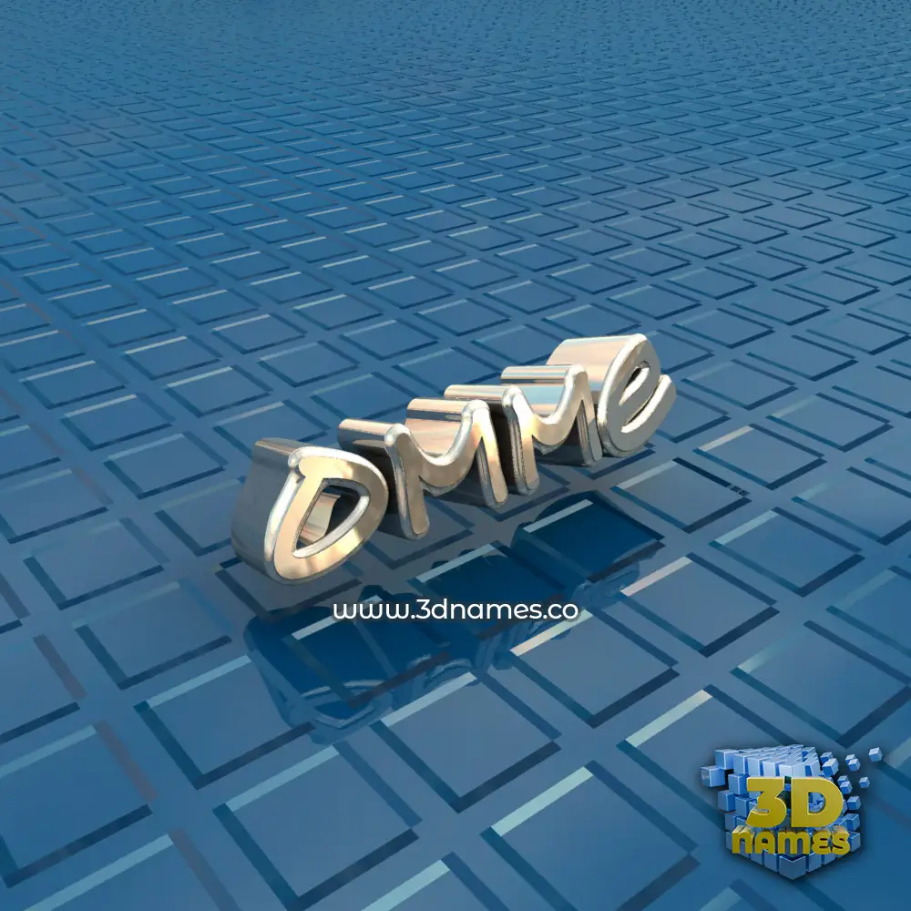 omme in Blue Bling style - 3D name wallpaper