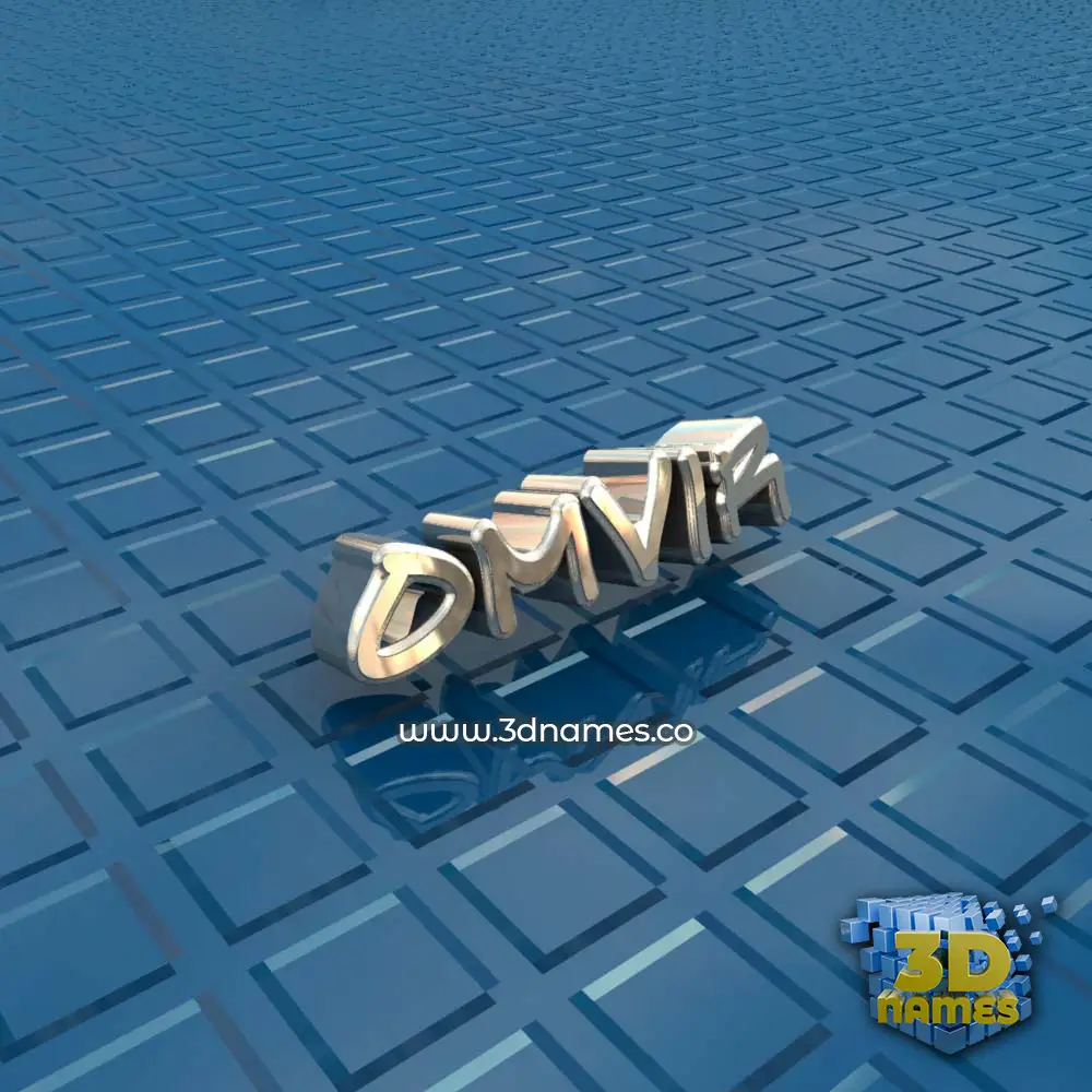 omvir in Blue Bling style - 3D name wallpaper