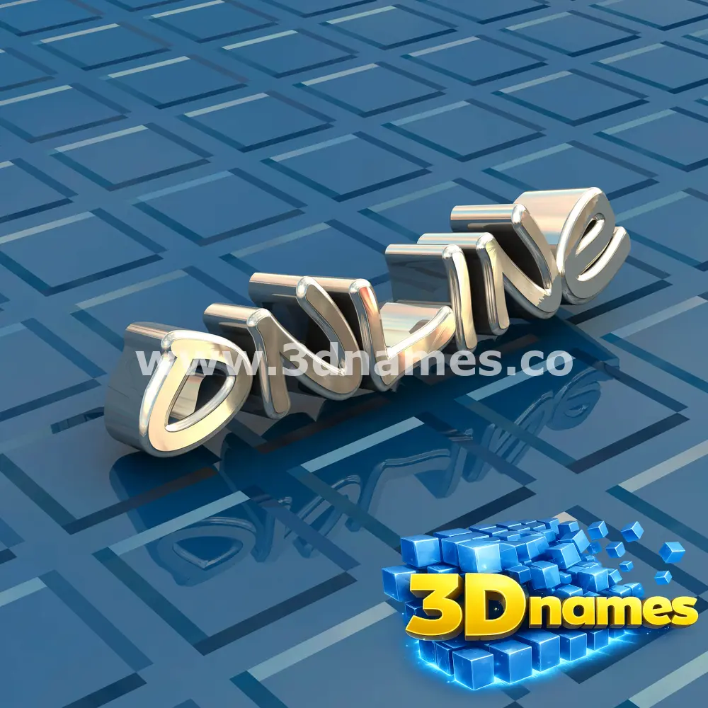 online in Blue Bling style - 3D name wallpaper