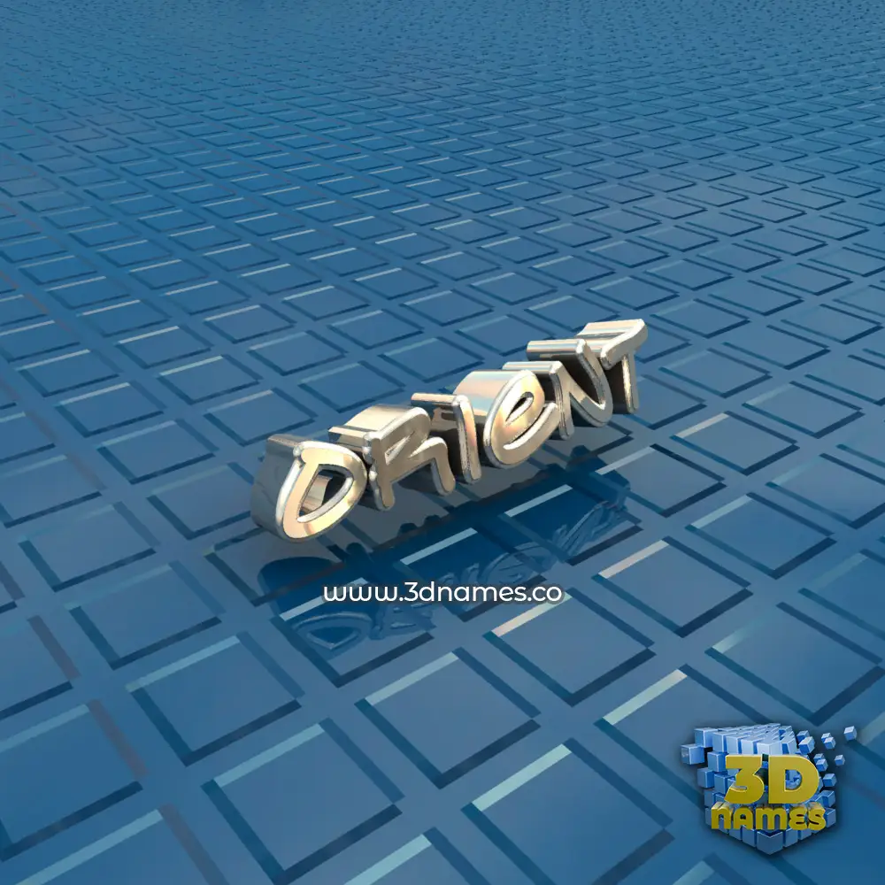 orient in Blue Bling style - 3D name wallpaper