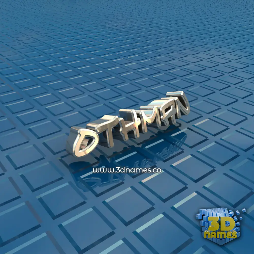 othman in Blue Bling style - 3D name wallpaper
