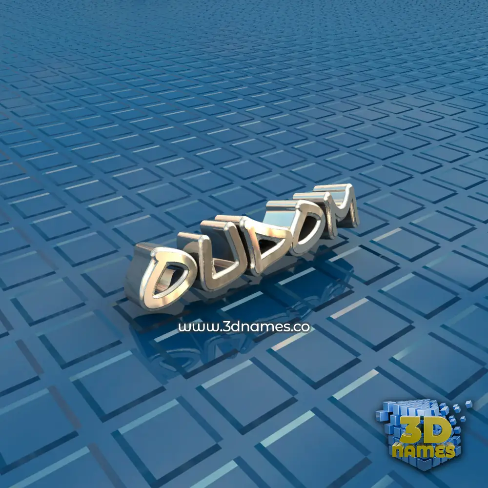oudom in Blue Bling style - 3D name wallpaper