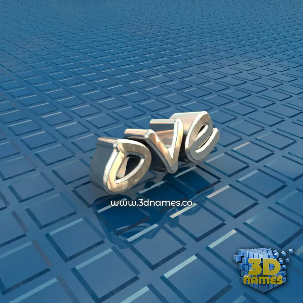ove in Blue Bling style - 3D name wallpaper