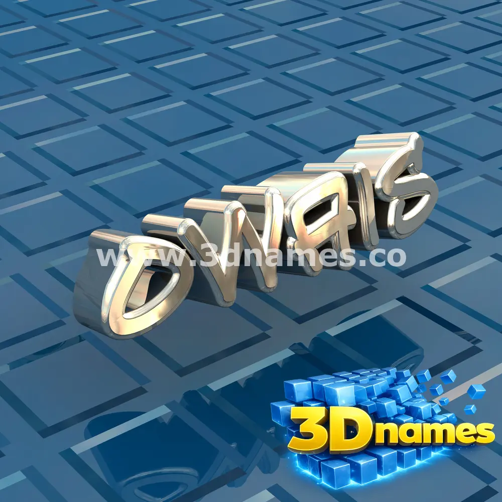 owais in Blue Bling style - 3D name wallpaper