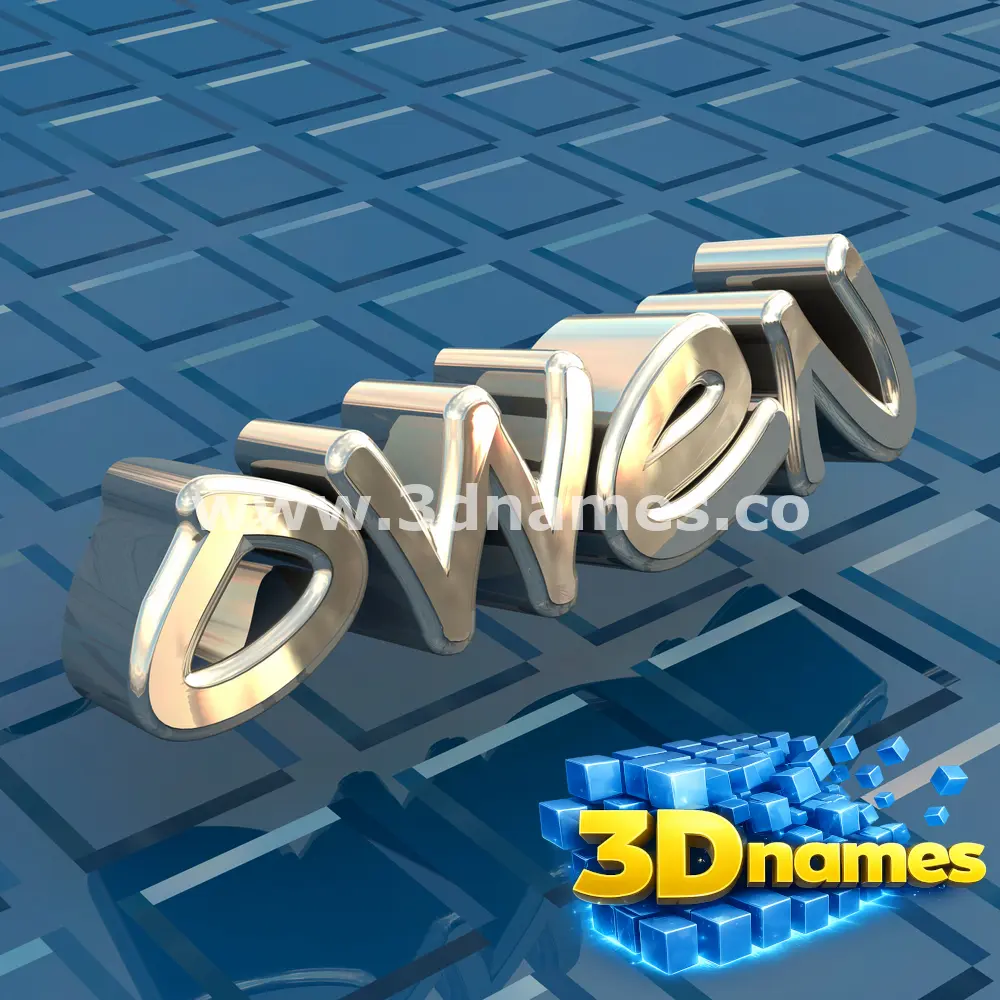 owen in Blue Bling style - 3D name wallpaper