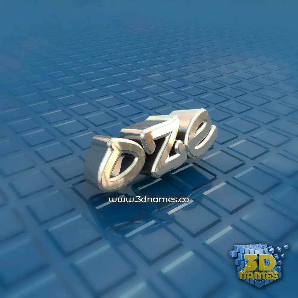 oze in Blue Bling style - 3D name wallpaper
