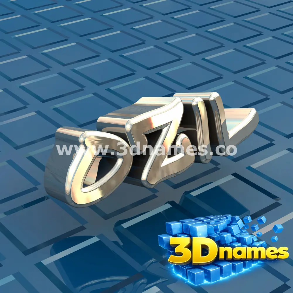 ozil in Blue Bling style - 3D name wallpaper