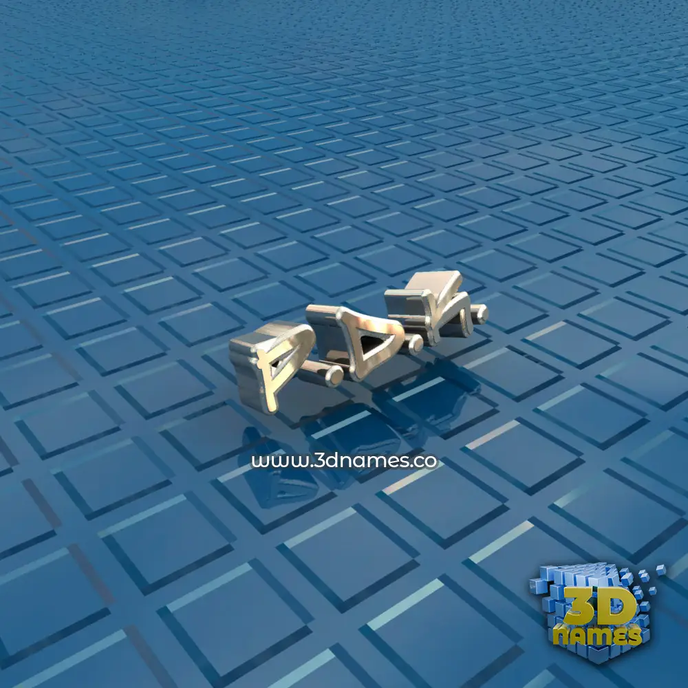 p.d.k. in Blue Bling style - 3D name wallpaper