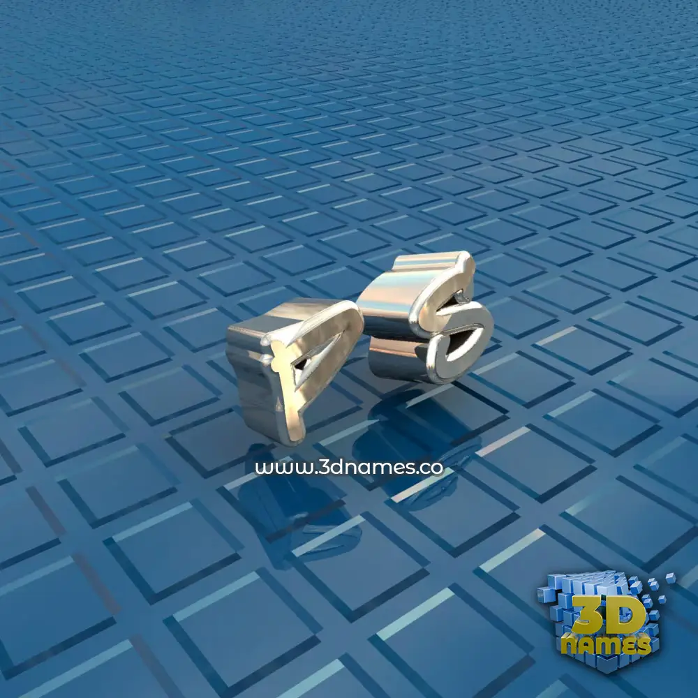 p s in Blue Bling style - 3D name wallpaper
