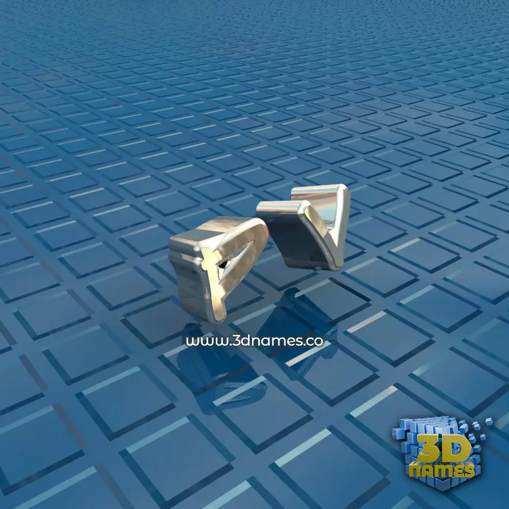 p v in Blue Bling style - 3D name wallpaper