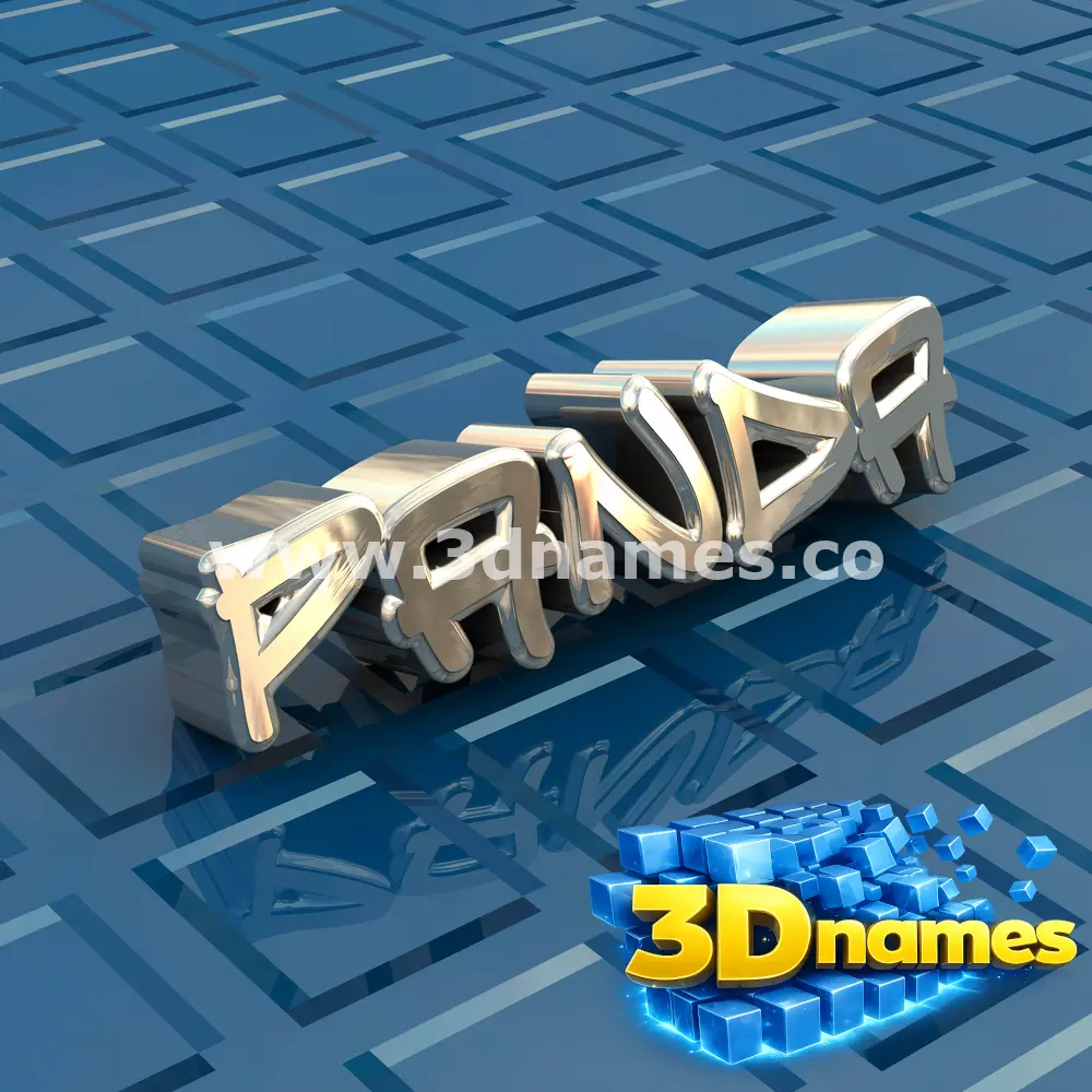 panda in Blue Bling style - 3D name wallpaper
